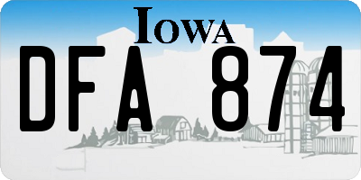 IA license plate DFA874