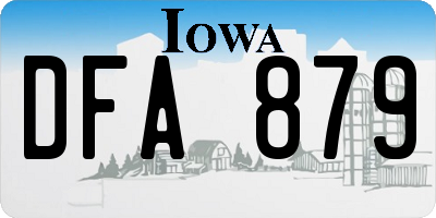 IA license plate DFA879