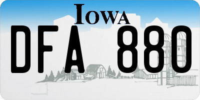 IA license plate DFA880