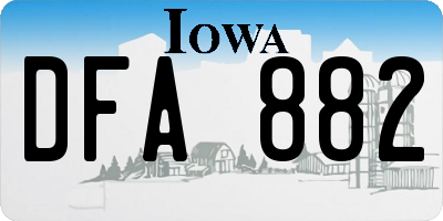 IA license plate DFA882