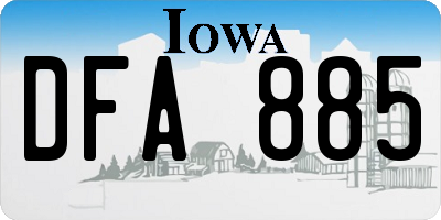 IA license plate DFA885