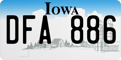 IA license plate DFA886