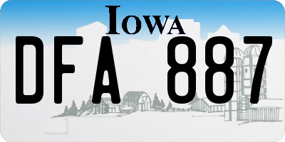 IA license plate DFA887