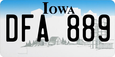 IA license plate DFA889