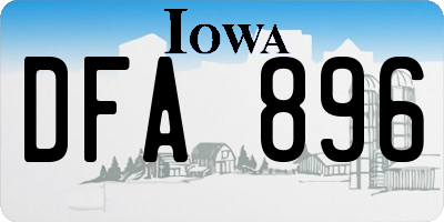 IA license plate DFA896