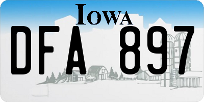 IA license plate DFA897