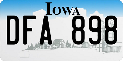 IA license plate DFA898
