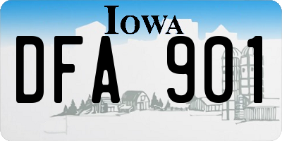 IA license plate DFA901