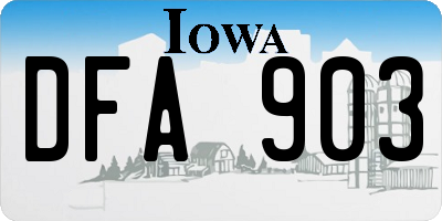 IA license plate DFA903