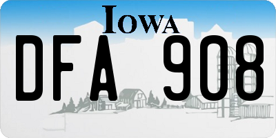 IA license plate DFA908