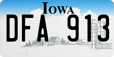 IA license plate DFA913