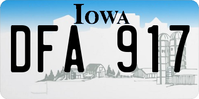 IA license plate DFA917