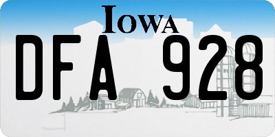IA license plate DFA928