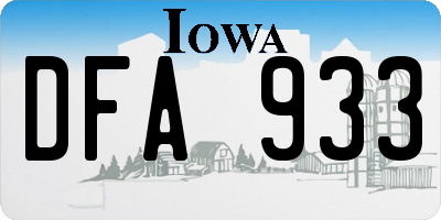 IA license plate DFA933