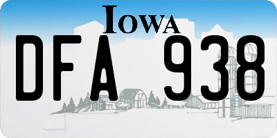 IA license plate DFA938