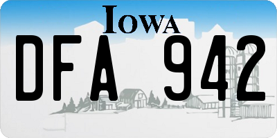 IA license plate DFA942