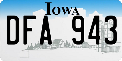 IA license plate DFA943