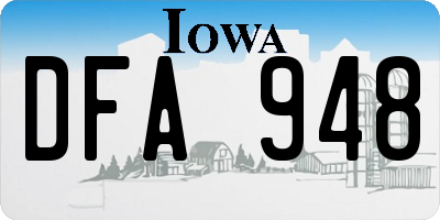 IA license plate DFA948