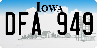 IA license plate DFA949