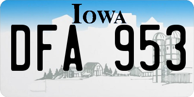 IA license plate DFA953