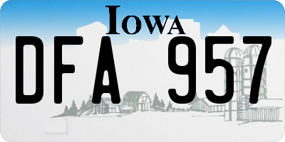 IA license plate DFA957