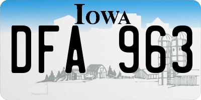 IA license plate DFA963