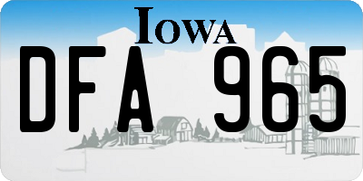 IA license plate DFA965