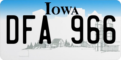 IA license plate DFA966