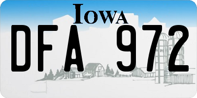 IA license plate DFA972
