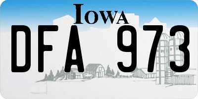 IA license plate DFA973