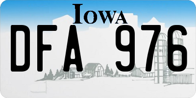 IA license plate DFA976