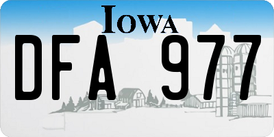 IA license plate DFA977