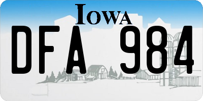 IA license plate DFA984