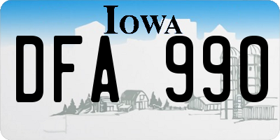 IA license plate DFA990