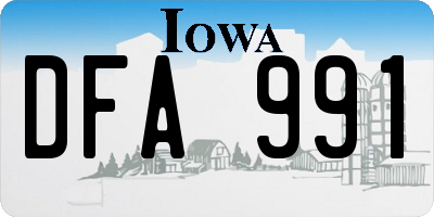 IA license plate DFA991