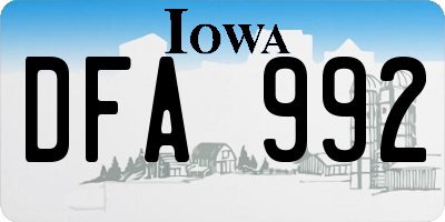 IA license plate DFA992