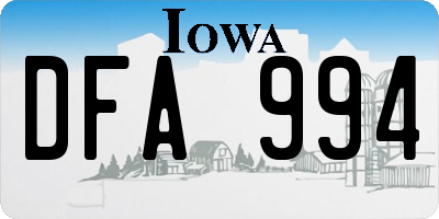 IA license plate DFA994