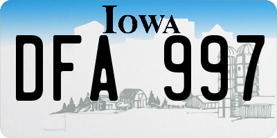 IA license plate DFA997