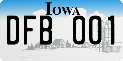 IA license plate DFB001