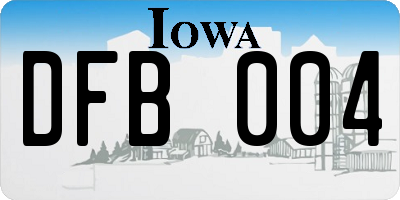 IA license plate DFB004