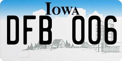IA license plate DFB006