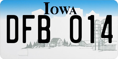 IA license plate DFB014