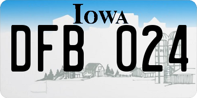 IA license plate DFB024
