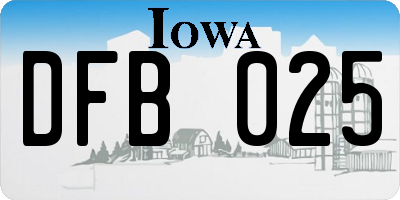 IA license plate DFB025
