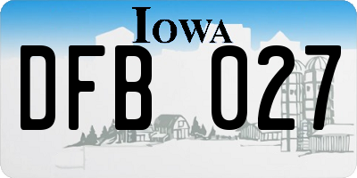 IA license plate DFB027