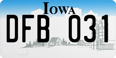 IA license plate DFB031