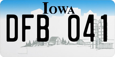 IA license plate DFB041