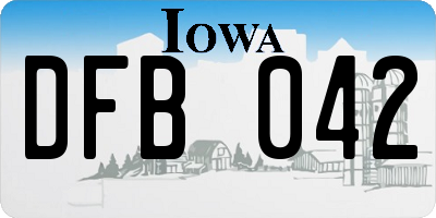 IA license plate DFB042