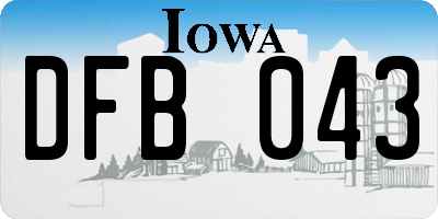 IA license plate DFB043