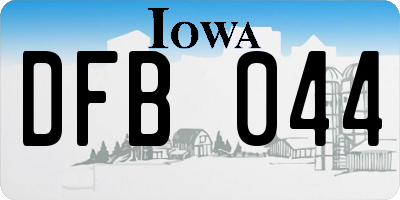 IA license plate DFB044